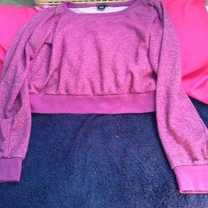 purple long sleeve crop top