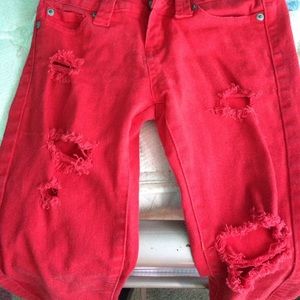 red jeans
