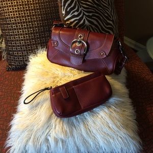 DEEP RED PURSE w/ Matching Wristlet