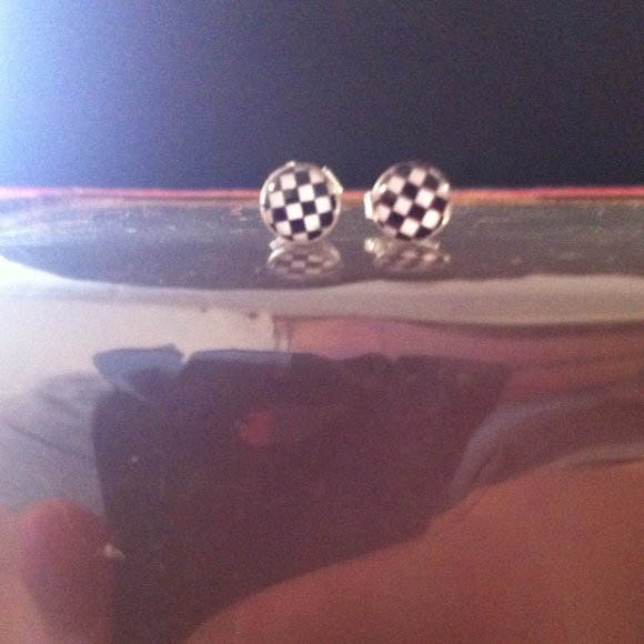 Ed Hardy checkers earrings