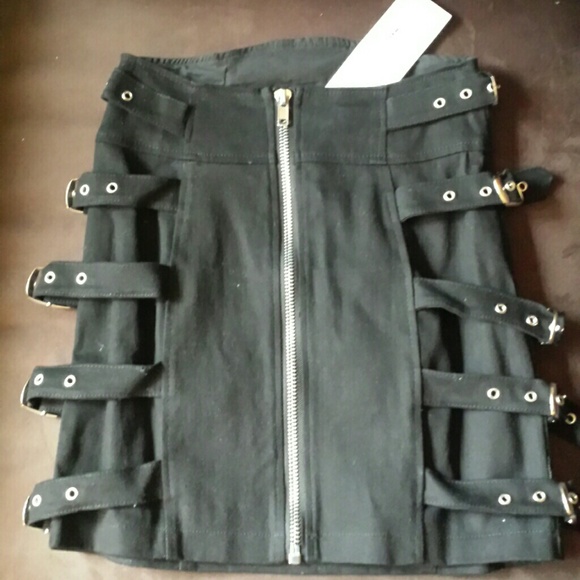 LIP SERVICE TWILL BONDAGE MINI SKIRT DOLLS KILL