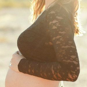 Black Lace Long Sleeve Crop Top