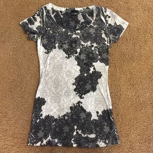 Day trip lace print shirt w/ sequins sz XS