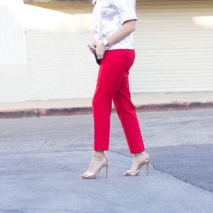 WHBM red tailored pant