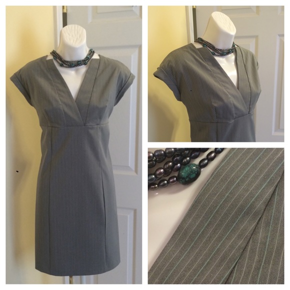 Benetton Grey Pinstripe Dress M/34 Great for Work!