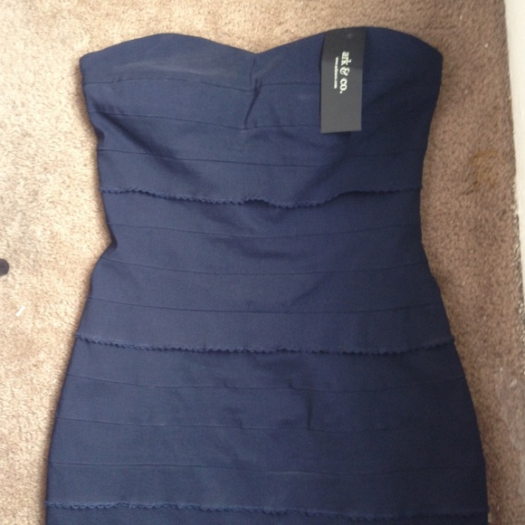 Deep Blue Strapless Dress