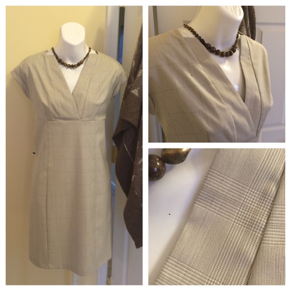 For the office! Benetton Cream/Tan Dress M/34