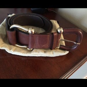 Burberry leather  brown wide belt