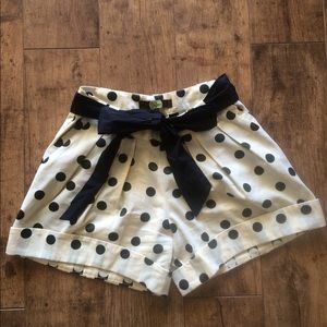 Cute ivory and black dot shorts