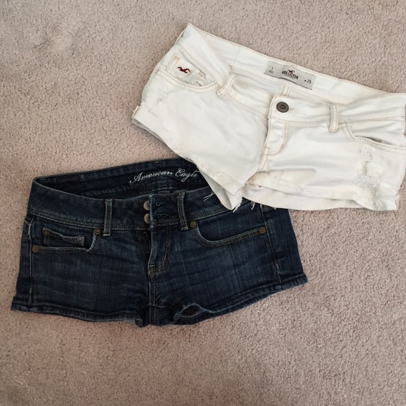 American Eagle Jeanshorts & Hollister white shorts