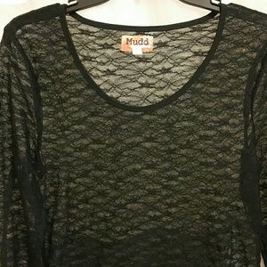 Mudd Black Lace Top