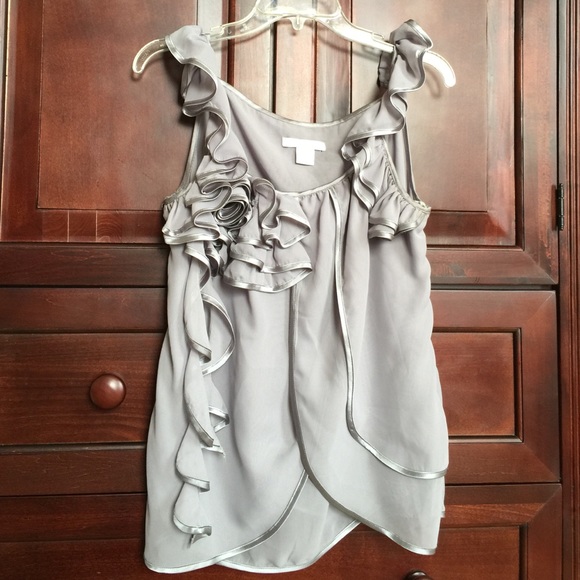Grey Ruffle Blouse