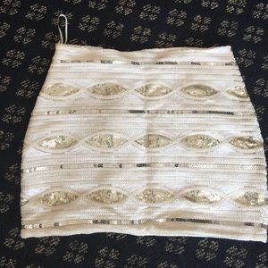 Sequin fitted skirt
