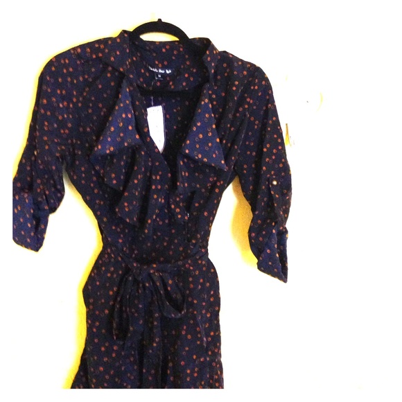 NWT Ruffled, belted waist tunic dress