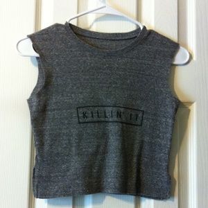 killin' it cropped muscle tank