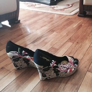 Ed hardy peep toe shoes