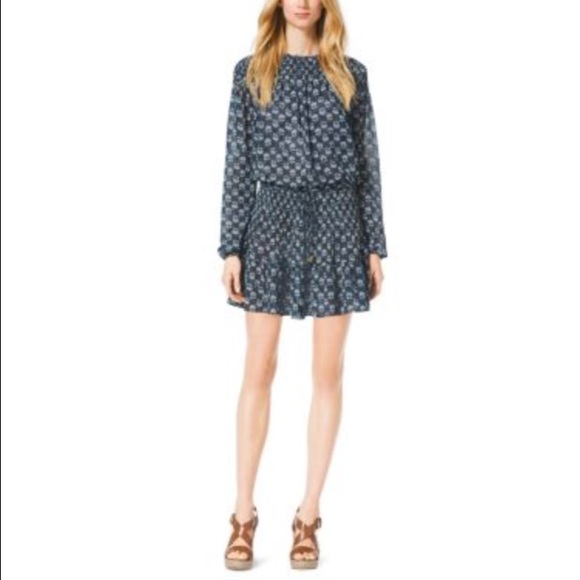 ⛔️SOLD⛔️ Michael Kors Leaf-print smock dress