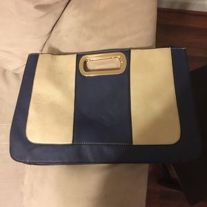 Cream / blue handbag