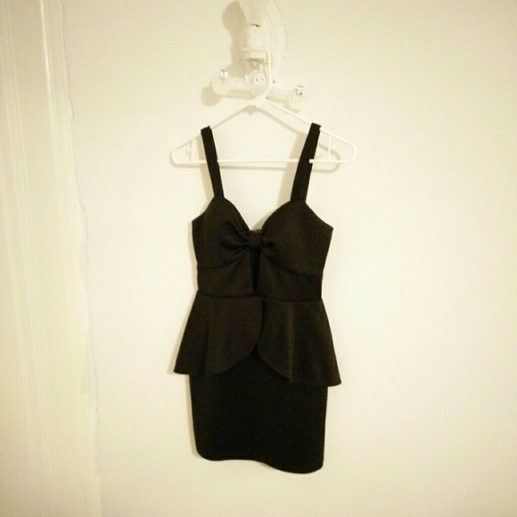 Black peplum dress