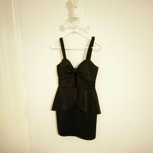 Black peplum dress