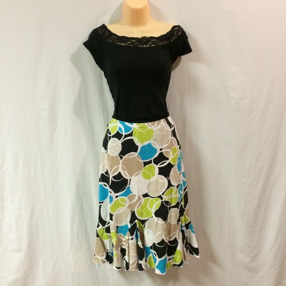 Cato Dresses & Skirts - Linen blend elastic waist flare skirt