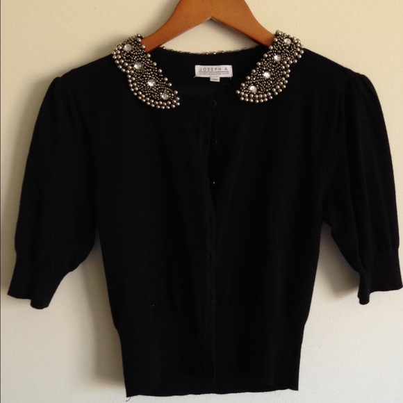 Black Embellished Collar Cardigan