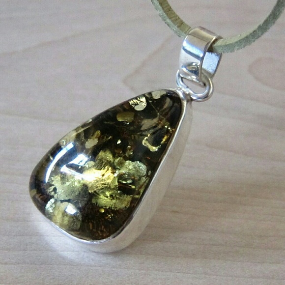 Green amber pendant