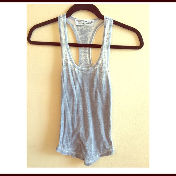Grey acid wash razor back project social tank