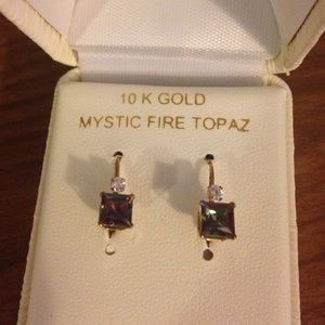 Mystic Fire Topaz Earrings never worn! (Reserved)