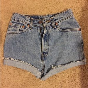 Levi high waist denim shorts