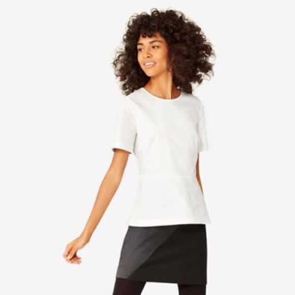 Kate Spade white modern peplum tee