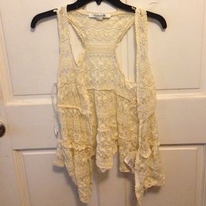 Forever 21 Lace (see-through) vest cardigan