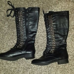 REPOSH Studded knee high riding boots