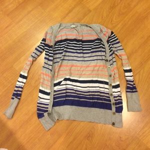 Long sleeve striped button down cardigan
