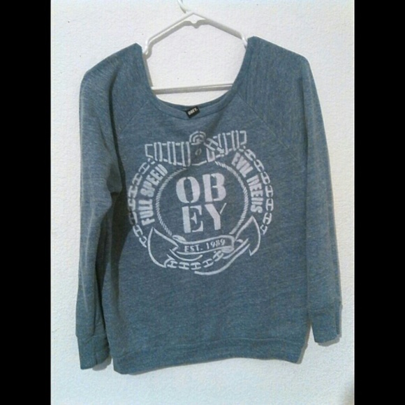 Blue obey sweater