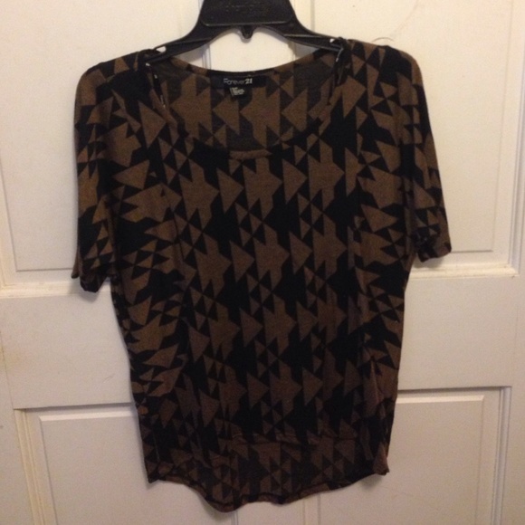 Forever 21 black & brown tribal top
