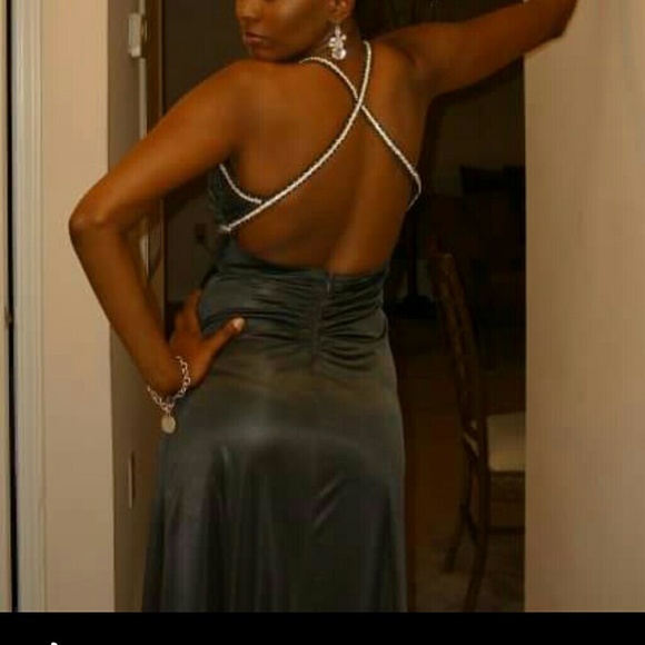 Floor Length Formal Gown with Diamond detail - Picture 1 of 3