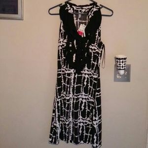 NWT sleeveless black and white dress.