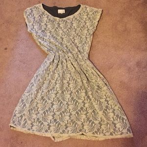 Tan and brown lace dress