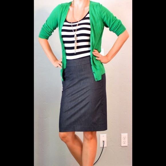 Stretch Denim Pencil Skirt