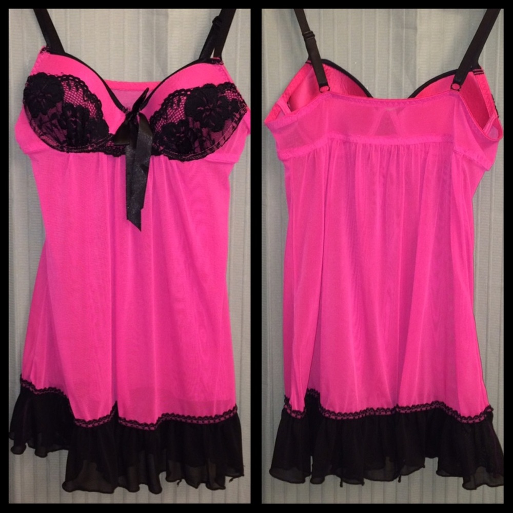 Hot Pink Baby Doll Lingerie