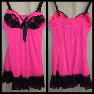 Hot Pink Baby Doll Lingerie