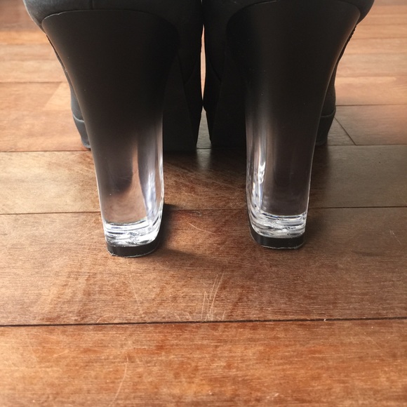 Ombré lucite platform boots