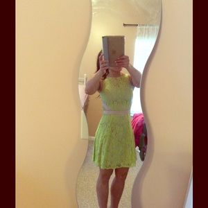 Lime green lace dress