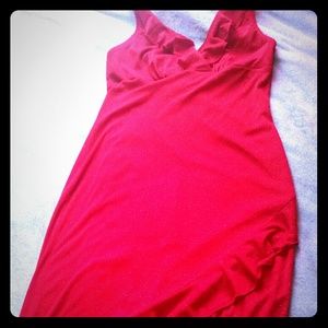 Red shimmering salsa dress