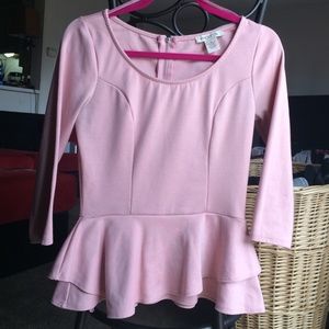 ARDEN B baby pink Peplum top