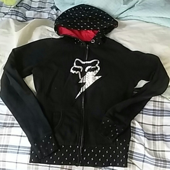Fox Girls Black and Red Hoodie