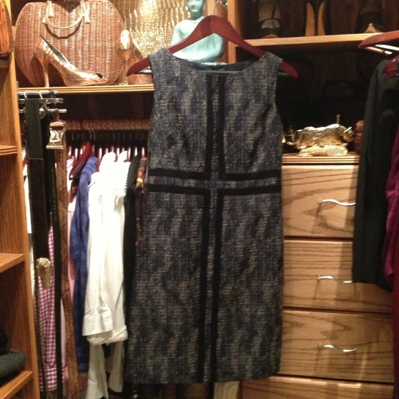 Suzi Chin midnight blue shift dress.