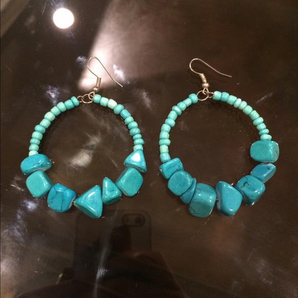 Turquoise Hoop Earrings