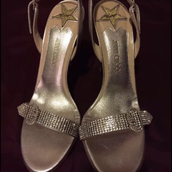 NWT-Jimmy Choo Tabatha silver sling backs 9.5/39.5